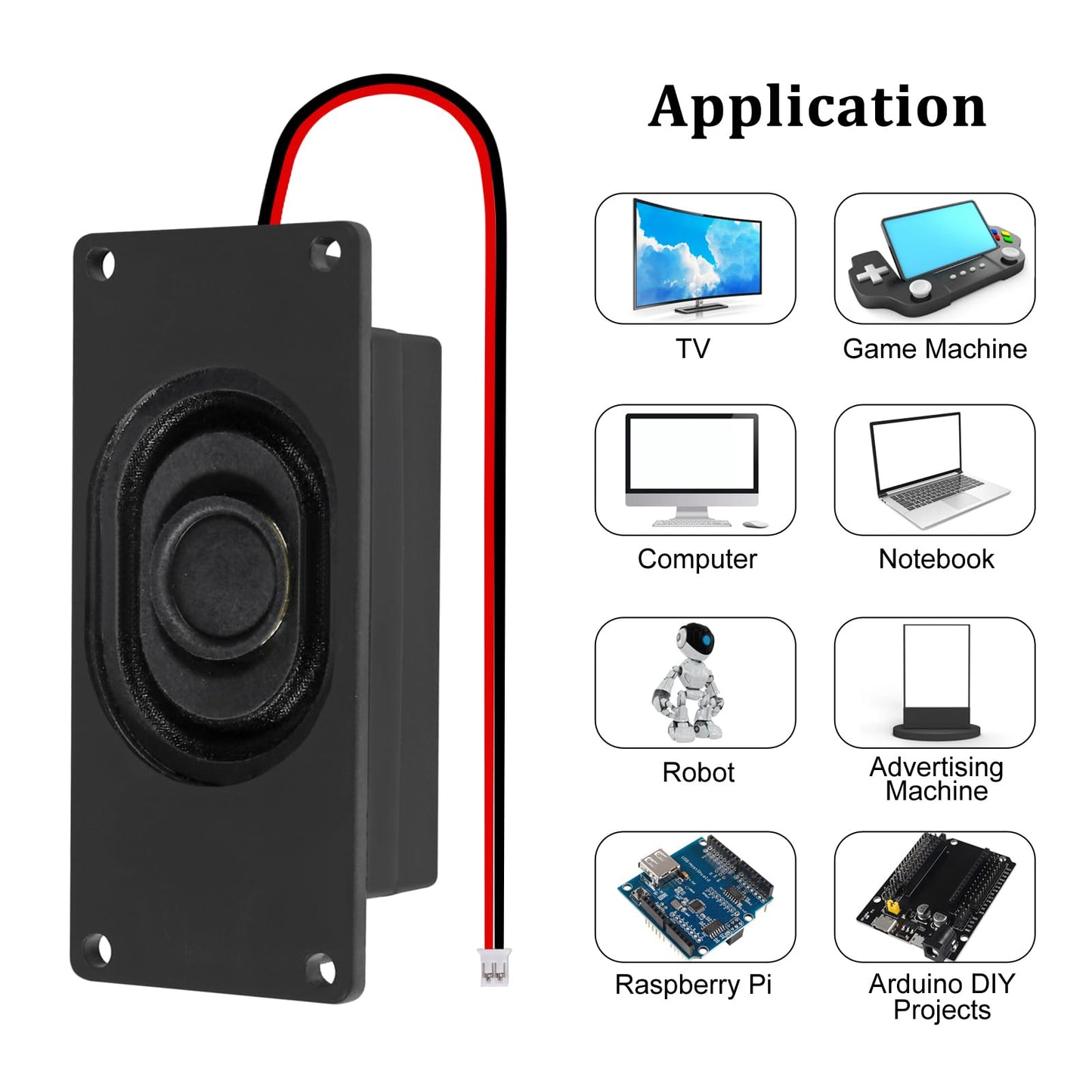 4Pcs Audio Speaker 5 Watt 8 Ohm Speaker 8ohm 5W Loundspeaker JST-PH2.0 Interface Speaker for Small Electronic Projects Advertising Machines LCD TV
