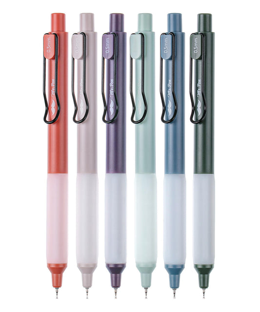 Mr. Pen- Retractable Gel Pens, 6 Pack, Black Ink, Vintage Barrels