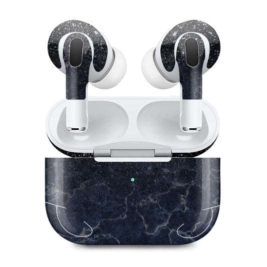 MightySkins (2 Pack) Skins Compatible with Apple AirPods Pro 2 - Dark Shimmer Marble | Protective, Durable, and Unique Vinyl Decal wrap Cover | Easy…