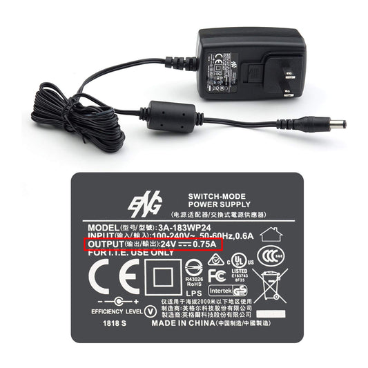 Plustek Power Adapter 24V 0.75A for Z300, PS186 PS188 PS286+ PS283 PS3060U, OpticBook 3800 3900 4800,AD480 D430, OpticSlim 1180 use