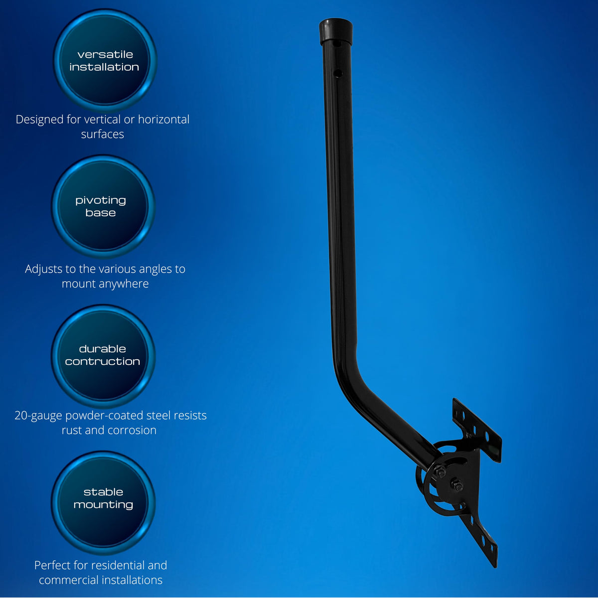 Antennas Direct ClearStream Universal Mast, 20-inch, Black