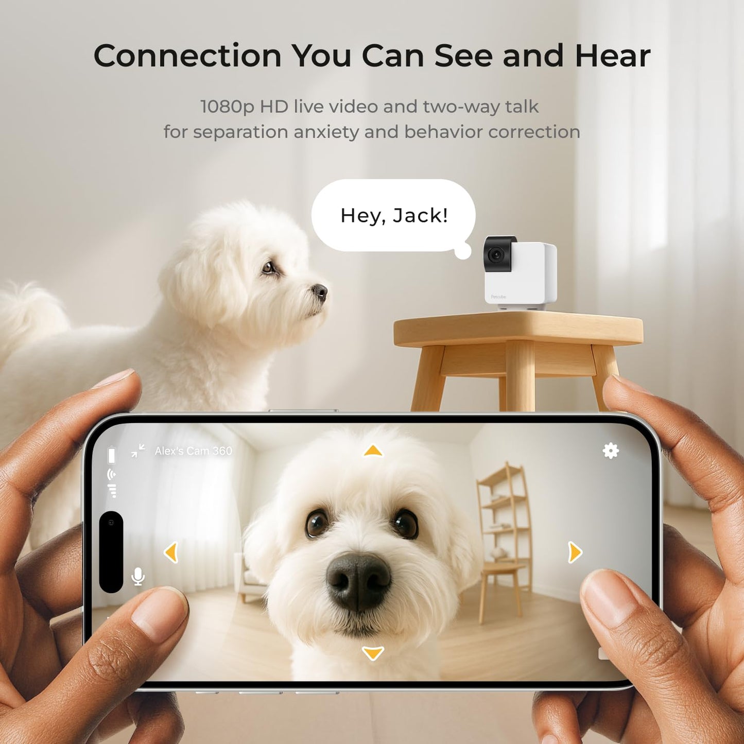 Petcube Cam 360 The Pack of 3 Camera | Ultimate Interactive WiFi Pet and Home Security Pan-Tilt Camera with Phone App, 1080p HD Video, 360° Rotation
