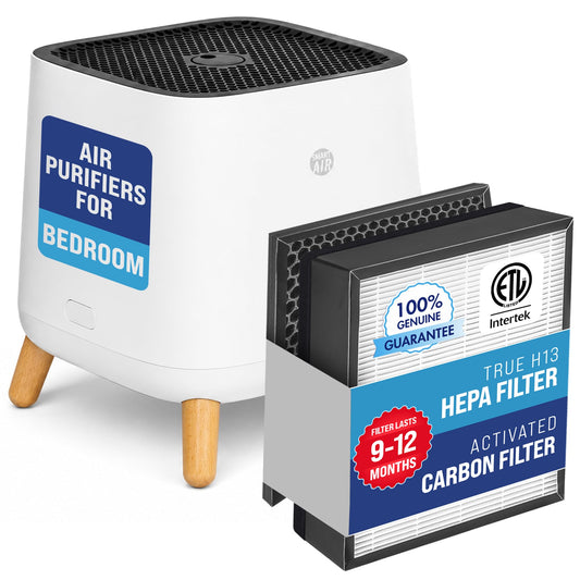 Smart Air(AKA Smart Health) Sqair Air Purifier|H13 HEPA &Activated Carbon| Cleans up to 900 sq ft/30 mins, 23-52 dB| For Home, Bedroom, Office