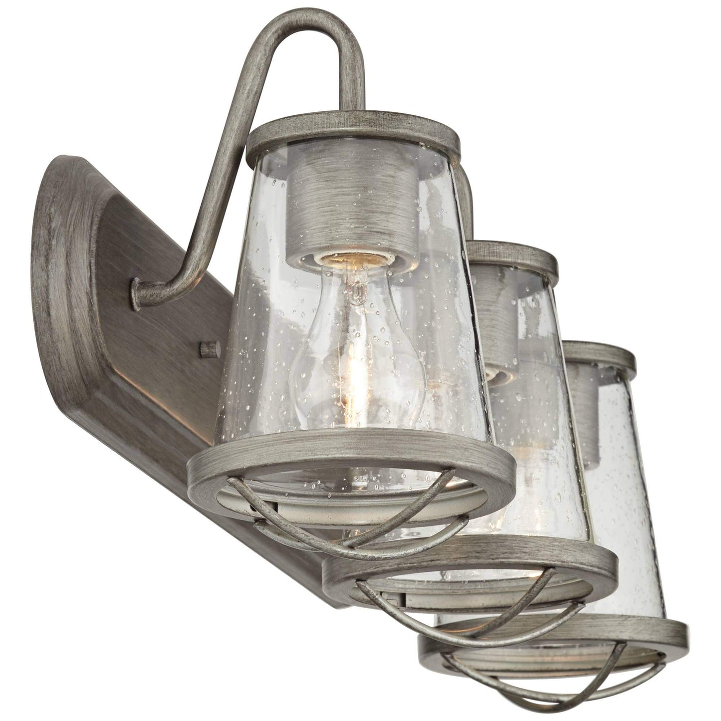 Designers Fountain Darby 3-Light Bathroom Vanity Light Fixture, Weathered Iron, 87003-WI