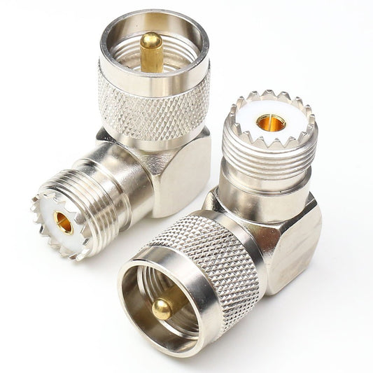 ANHAN UHF Male to Female Right Angle Connectors, PL259 Coax Connector UHF Right elbow 90 Degree Connector SO239 Coaxial Connectors Adapters 2Packs