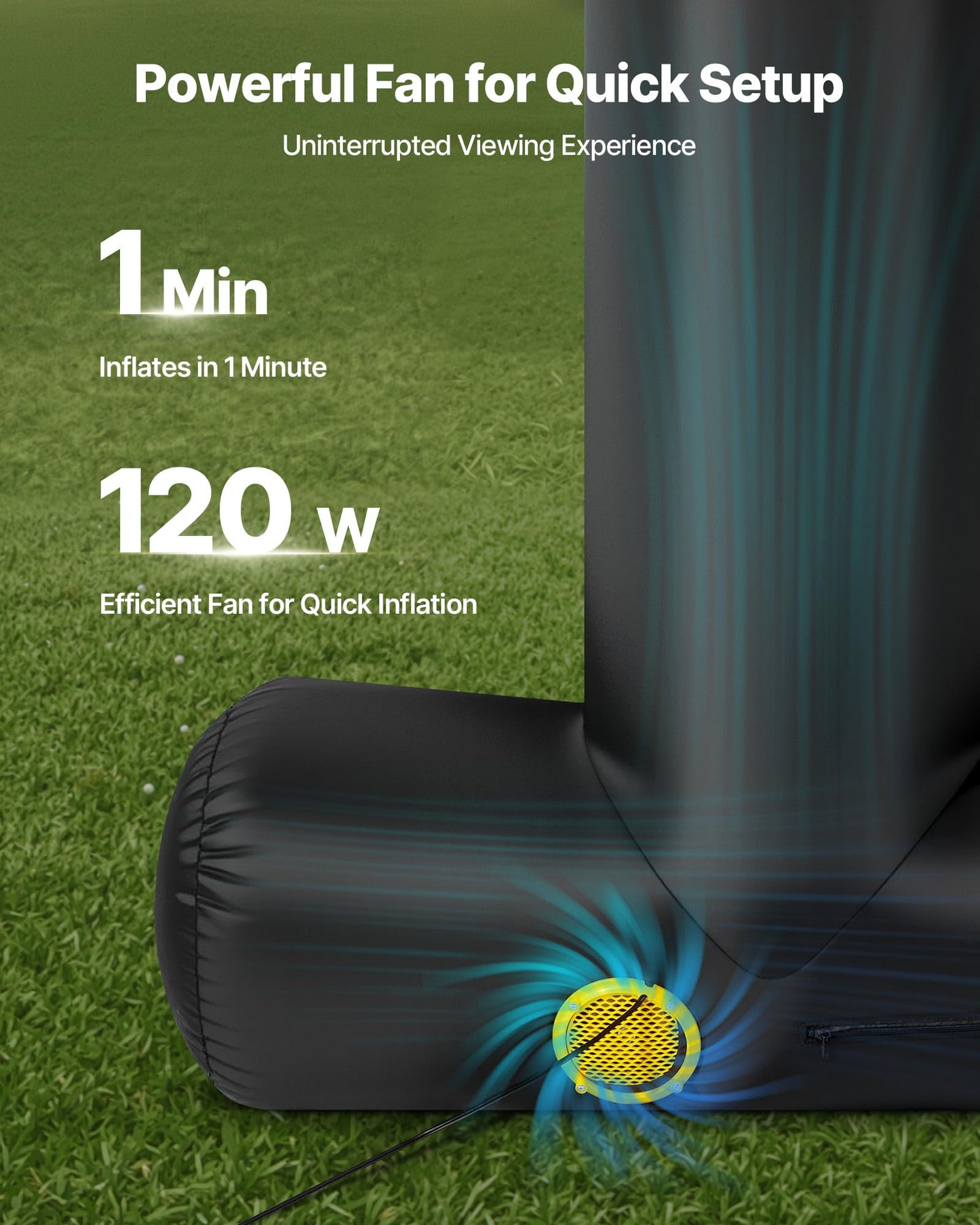 VEVOR 15FT Inflatable Movie Screen, Inflatable Projector Screen with Portable Storage Bag, 16:9 Easy Set Up Movie Projection for Outdoor Backyard