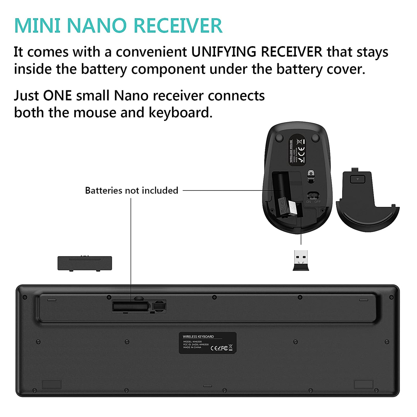 Wireless Keyboard Mouse Combo, BreSii Wireless Keyboard and Mouse Computer Keyboards Mouse Full-size Silent Slim 2.4GHz USB For kids E-Learning PC
