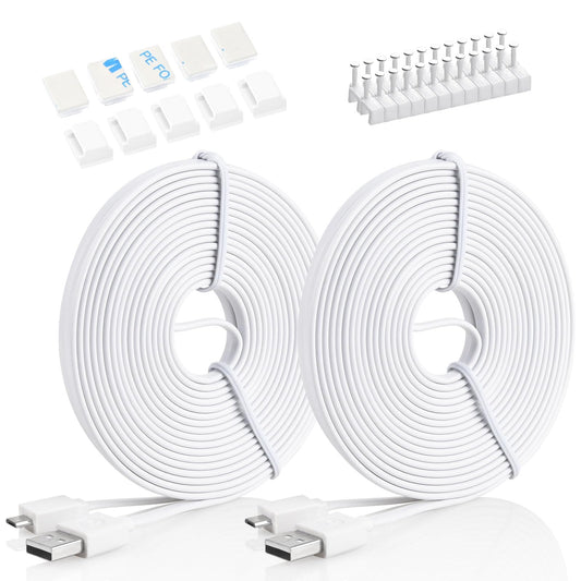 Soshine Long Micro USB Cable 25ft - USB to Micro USB Cable for PS4 Controller and Security Camera 2pack
