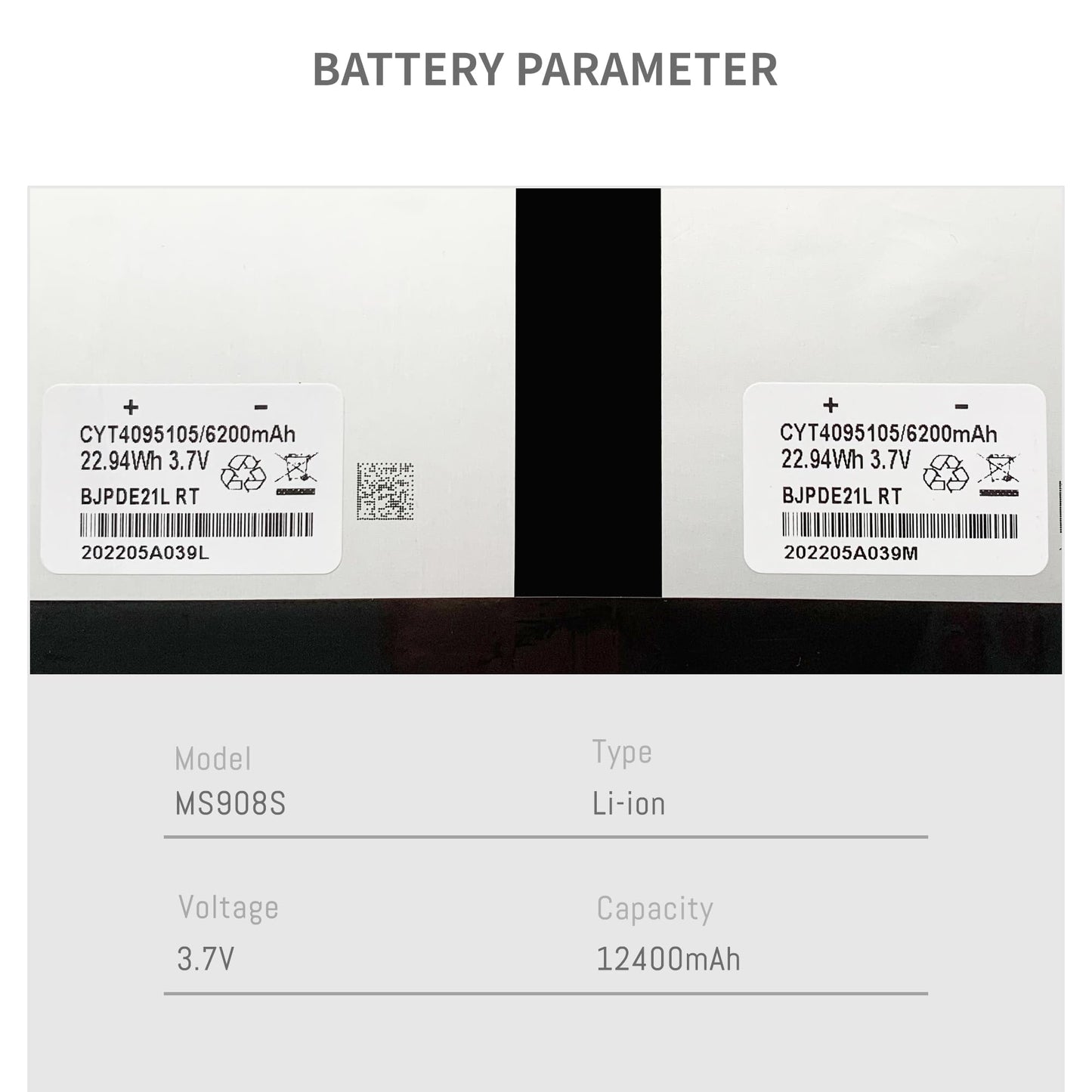 DFTIM MS908S 12400mAh Replacement Battery Compatible for Autel MaxiSys Series MS908 MS908 PRO MS908P 908P MY908 MLP4795117 Capacity 3.7V 12400mAh…