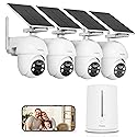 smasisk Solar Security Cameras Wireless Outdoor 4-Cam Kit 2K/3MP Cameras for Home Security with 64GB SD Card Color Night Vision Cam-to-Cam Sync
