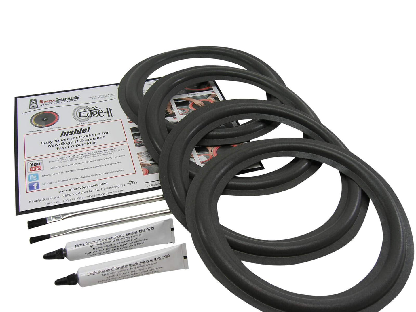 Allison One, 1, 20, 10 Inch Foam Speaker Repair Kit FSK-10A-4 (4 Pack)