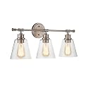 Aspen Creative 62340-09-3, Three-Light Metal Bathroom Vanity Wall Light Fixture, 23-3/4" Wide, Transitional Design in Brushed Nickel