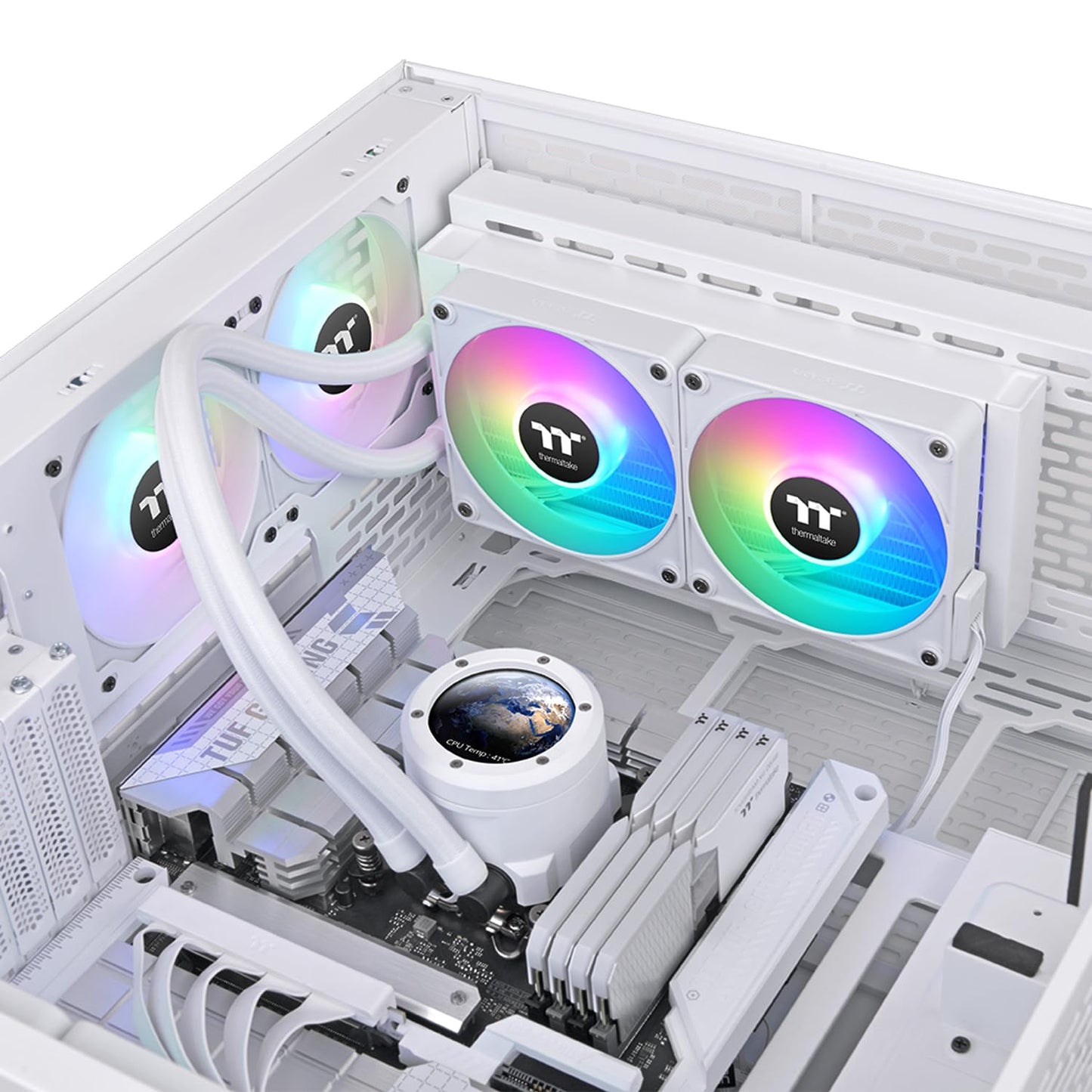 Thermaltake TH240 V2 Ultra EX ARGB AIO Cooler/Snow/Water Block 2.1" LCD/Fan 120 * 2/Magnetic Quick Connection/MB ARGB Sync Control/LCD Software