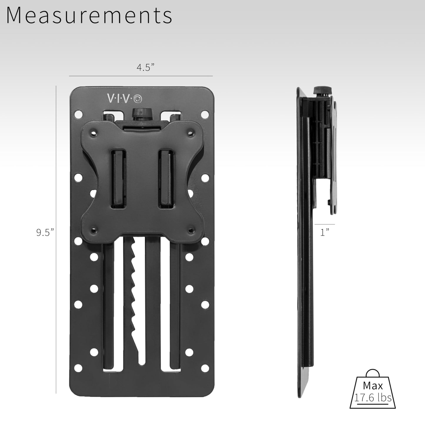 VIVO Height Adjustable VESA Adapter Stand for Individual Monitors up to 27 Inches Black