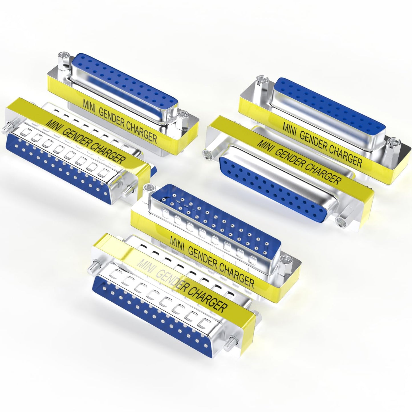 Warmstor 6-Pack DB25 25Pin Female to Female Male to Male Mini Gender Changer Coupler Adapter RS232 Serial Cable Connector