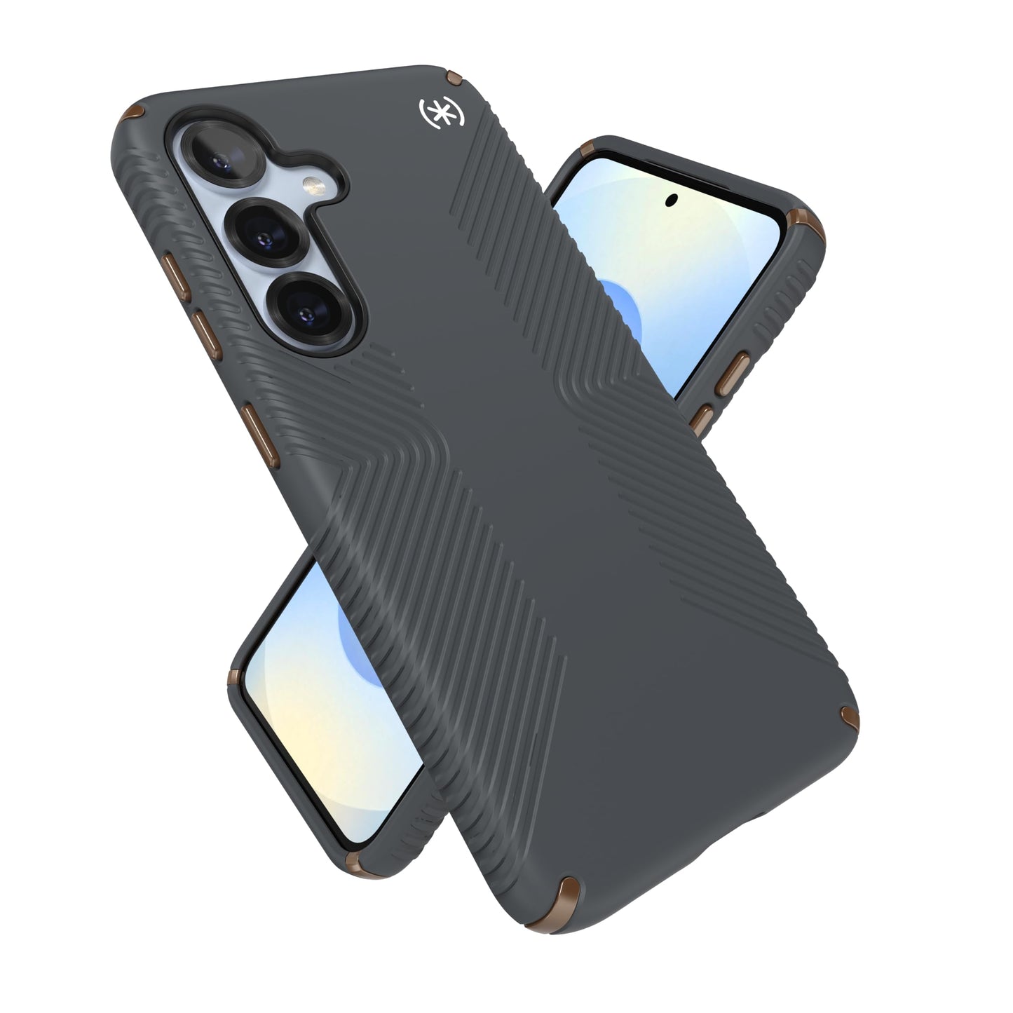 Speck Samsung Galaxy S25 Case - Presidio 2 Grip + Magnet, 13-Foot Drop Protection, No-Slip Grips, Raised Bezel, Enhanced Buttons, Charcoal Grey/Cool
