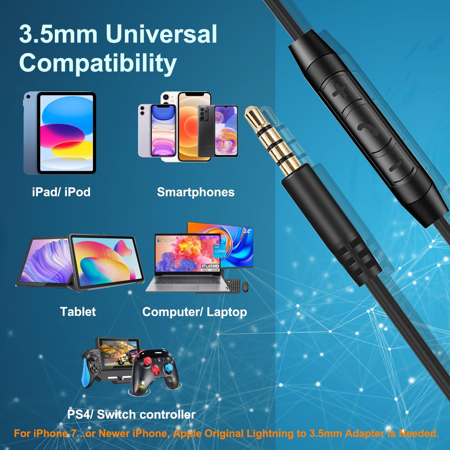 3.5mm Replacement Audio Cable for Sony Headphones Wire Aux Cord Compatible with Sony WH-1000XM5 WH-1000XM4 WH-1000XM3 WH-XB910N WH-CH710N WH-CH720N…