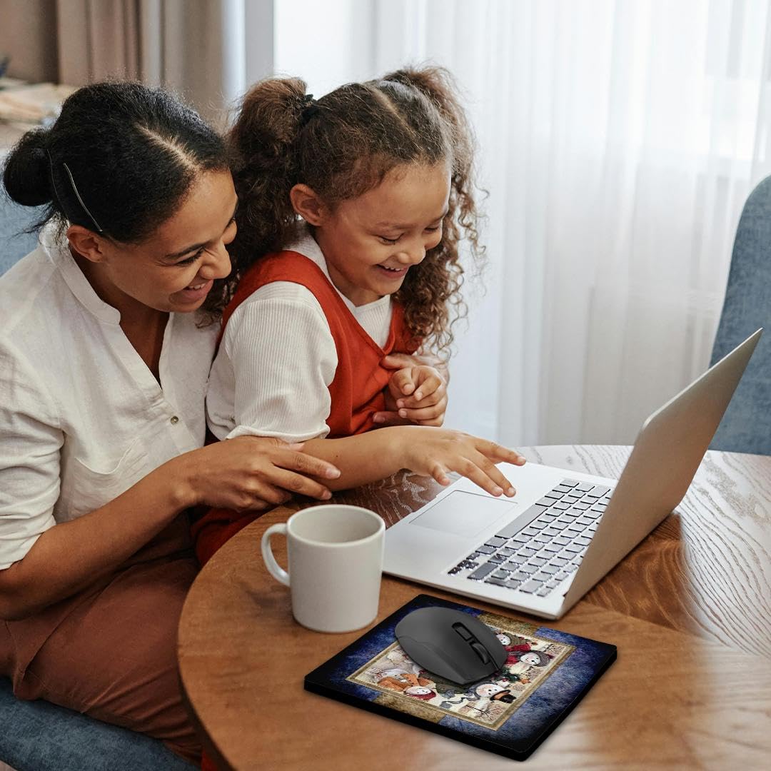 3dRose LLC 8 x 8 x 0.25 Inches Mouse Pad, Snowman Family (mp_34111_1)