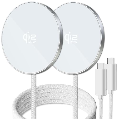 MagSafe Charger 2 Pack 25W Magnetic Wireless Charger Fast Charging Pad Compatible with iPhone 17/16/15/14/13/12 Series & AirPods 4/3/2/Pro Magnetic