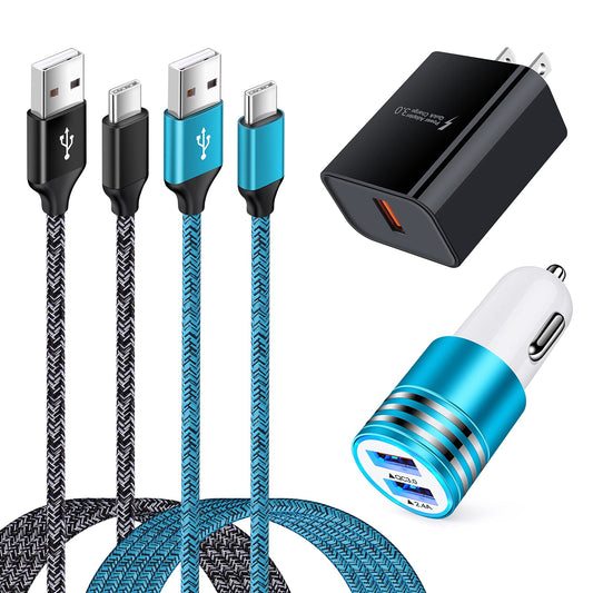 Car Charger Fast Charging Type C for Samsung Galaxy S25FE A17 A16 5G A36 A26 A23 A56 A35 A55 A54 A53 A07 A24 A25 S24FE S24 Ultra S25 Plus S23, 6FT USB