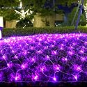 HeKation Halloween Net Lights Outdoor, Purple Halloween Net Mesh Lights 200 Led Bulbs Waterproof, for Indoor, Curtain, Tree, Bush, Party, Wedding