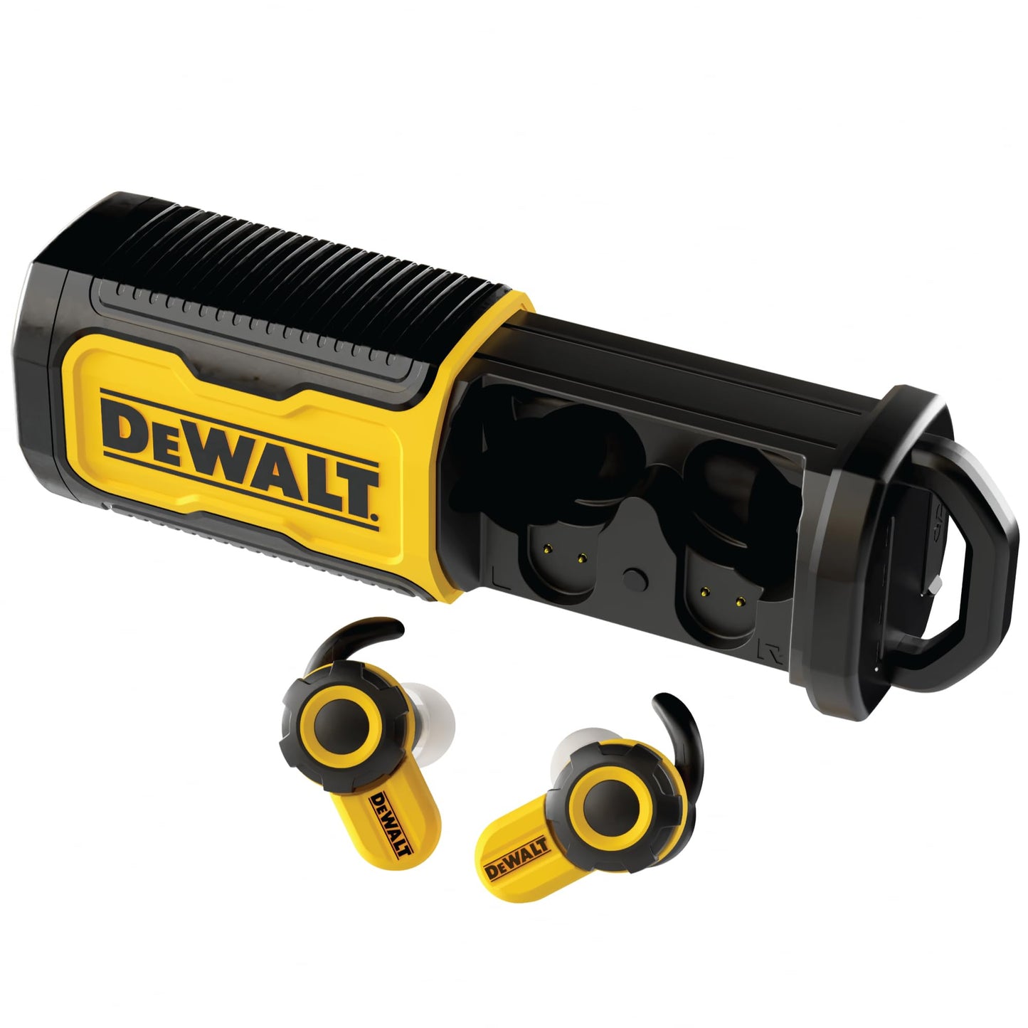 DEWALT Heavy Duty Bluetooth Jobsite Pro X2 ANC True Wireless Earbuds, Active Noise Cancelling Work Earbuds, Turn Dial Controls, 10Hr Runtime (40+…