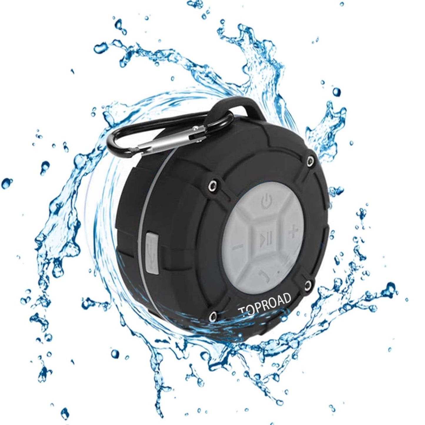 TOPROAD Portable Shower Speaker, IPX7 Waterproof Wireless Outdoor Speaker with HD Sound, 2 Suction Cups, Built-in Mic, Hands-Free Speakerphone