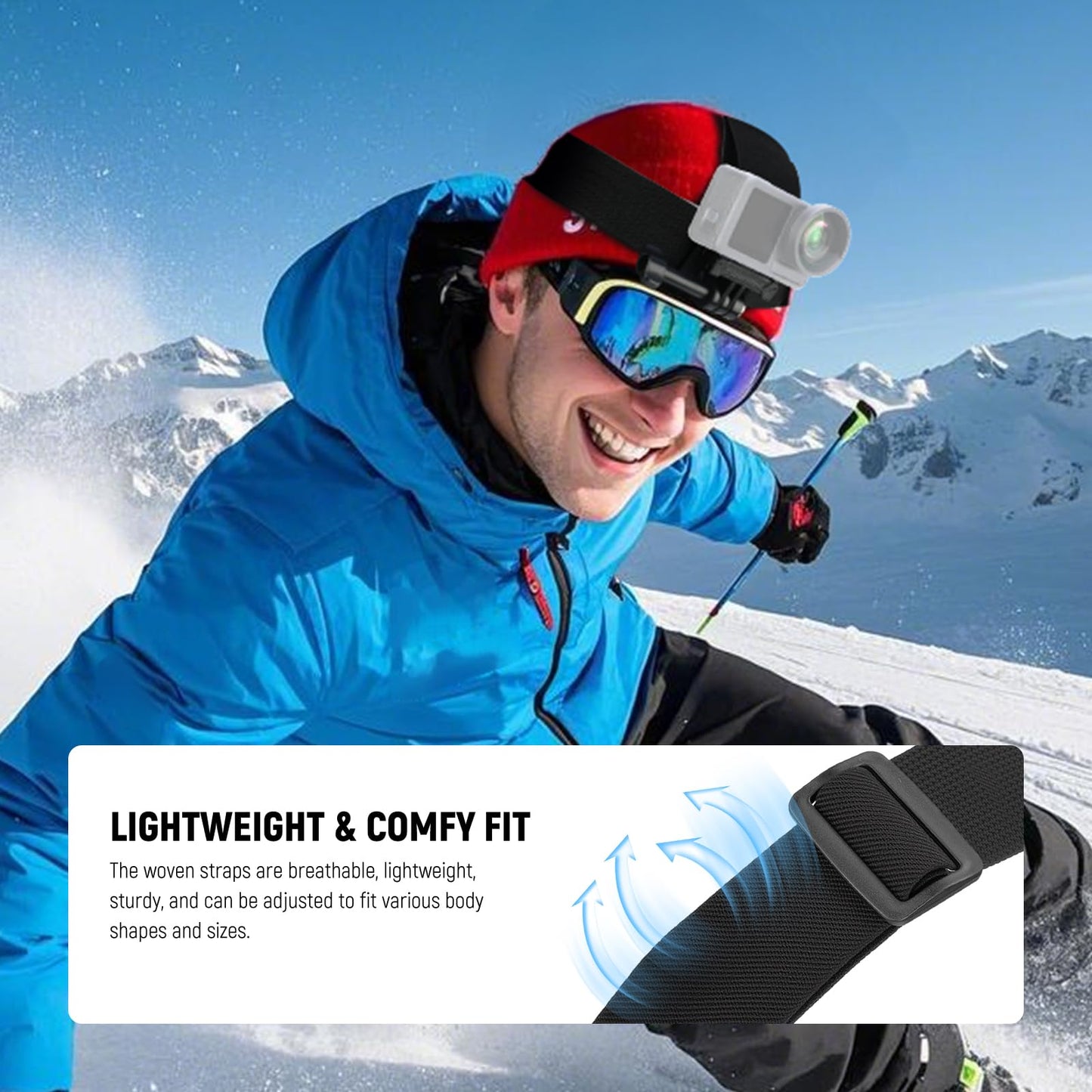 NEEWER Accessory Set Compatible with GoPro Hero Insta360 DJI AKASO Action Camera, Quick Change Head Strap Head Strap Holder, Chest Strap, Backpack Hat