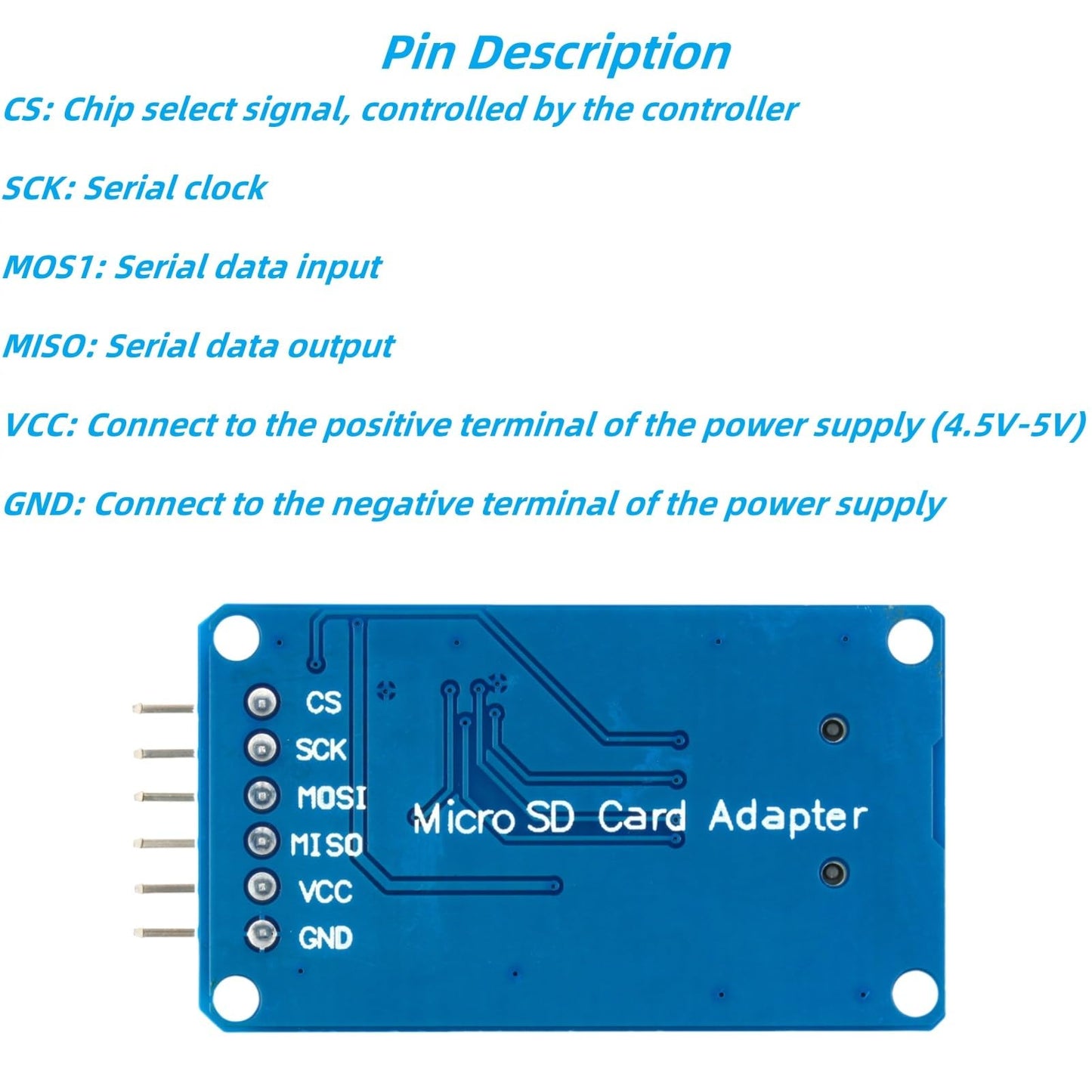 MTDELE 10Pcs Expansion Module Compatible with Micro SD and TF Card, 6 Pin SPI Interface Supports Micro SD and SDHC Card Compatible with for Arduino