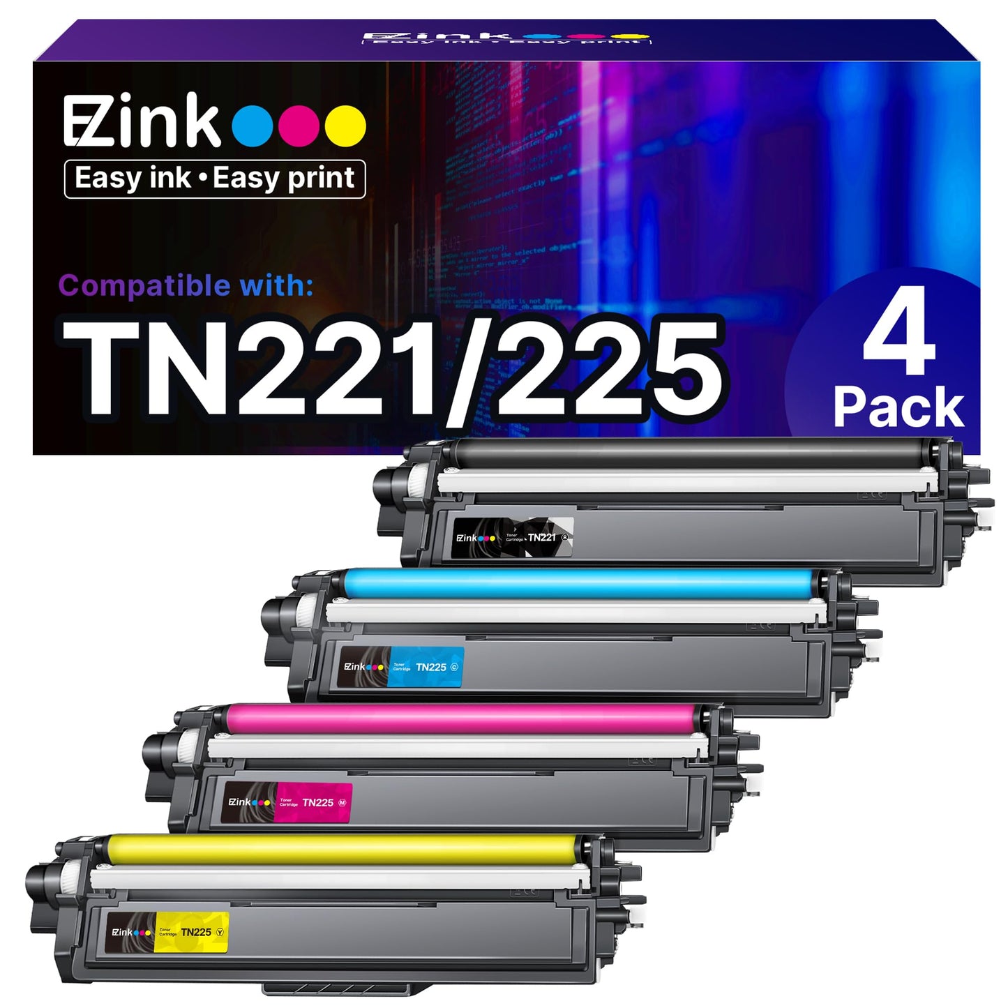 E-Z Ink Compatible Toner Cartridge Replacement for Brother TN221 TN225 Toner to Use with MFC-9130CW HL-3170CDW HL-3180CDW MFC-9340CDW MFC-9330CDW (1