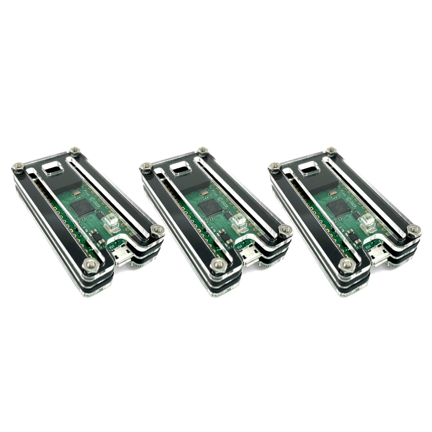 C4Labs Zebra Pico W Case - for The Raspberry Pi Pico W/Pico 2 / Pico 2W - Three Pack