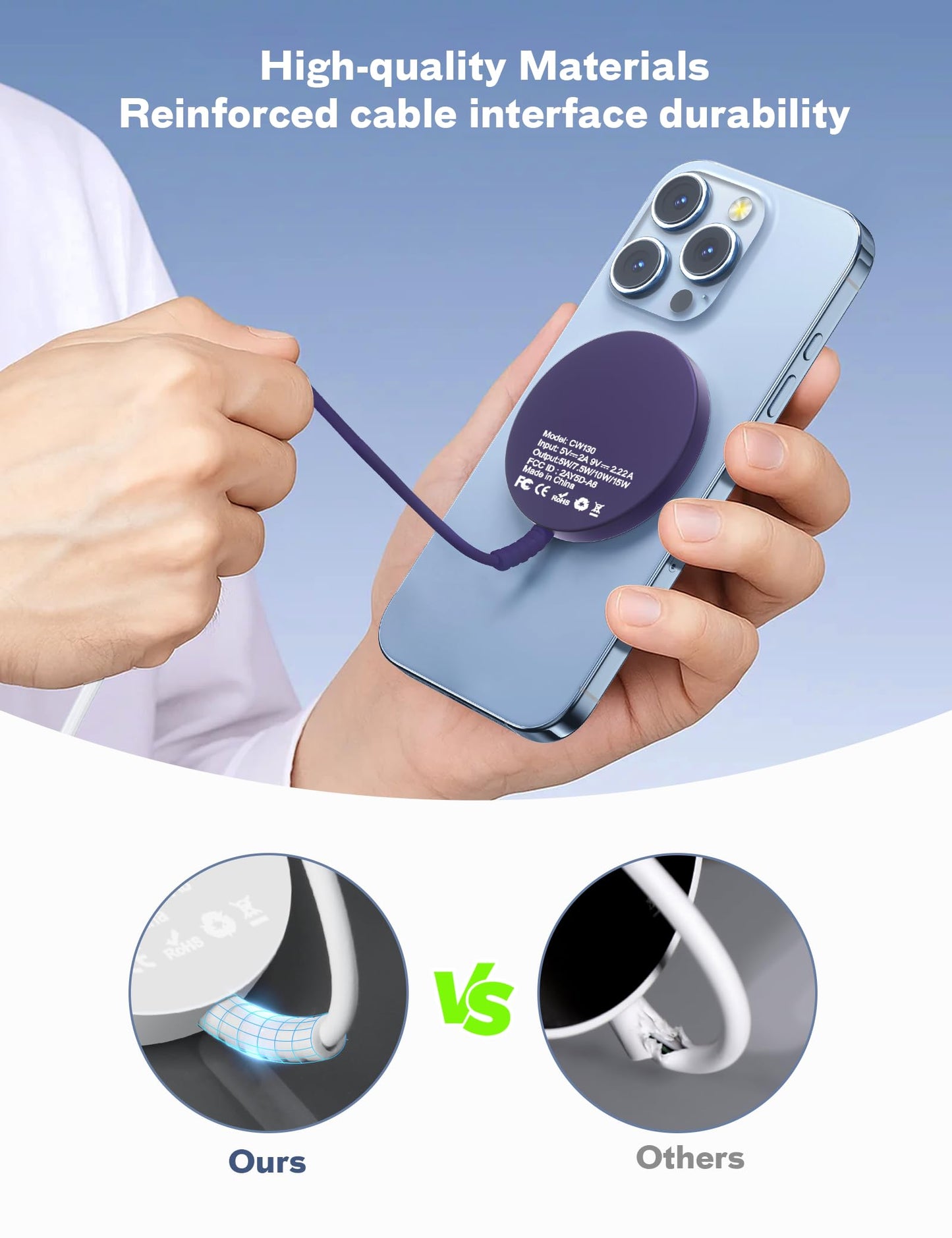 Magnetic Wireless Charger - Purple