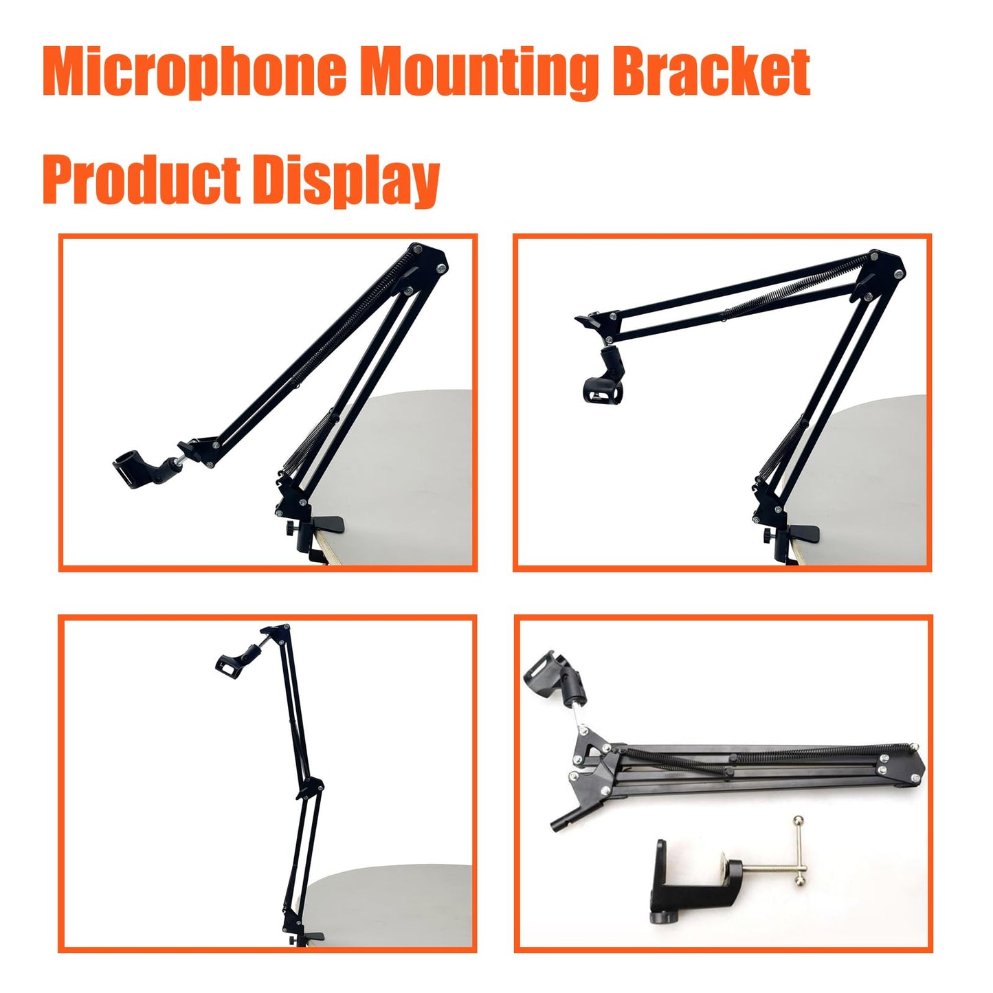 Yokoma Microphone Mounting Bracket Microphone Suspension Boom Mic Scissor Arm Stand Holder for Studio Broadcast Recording Mic Stand