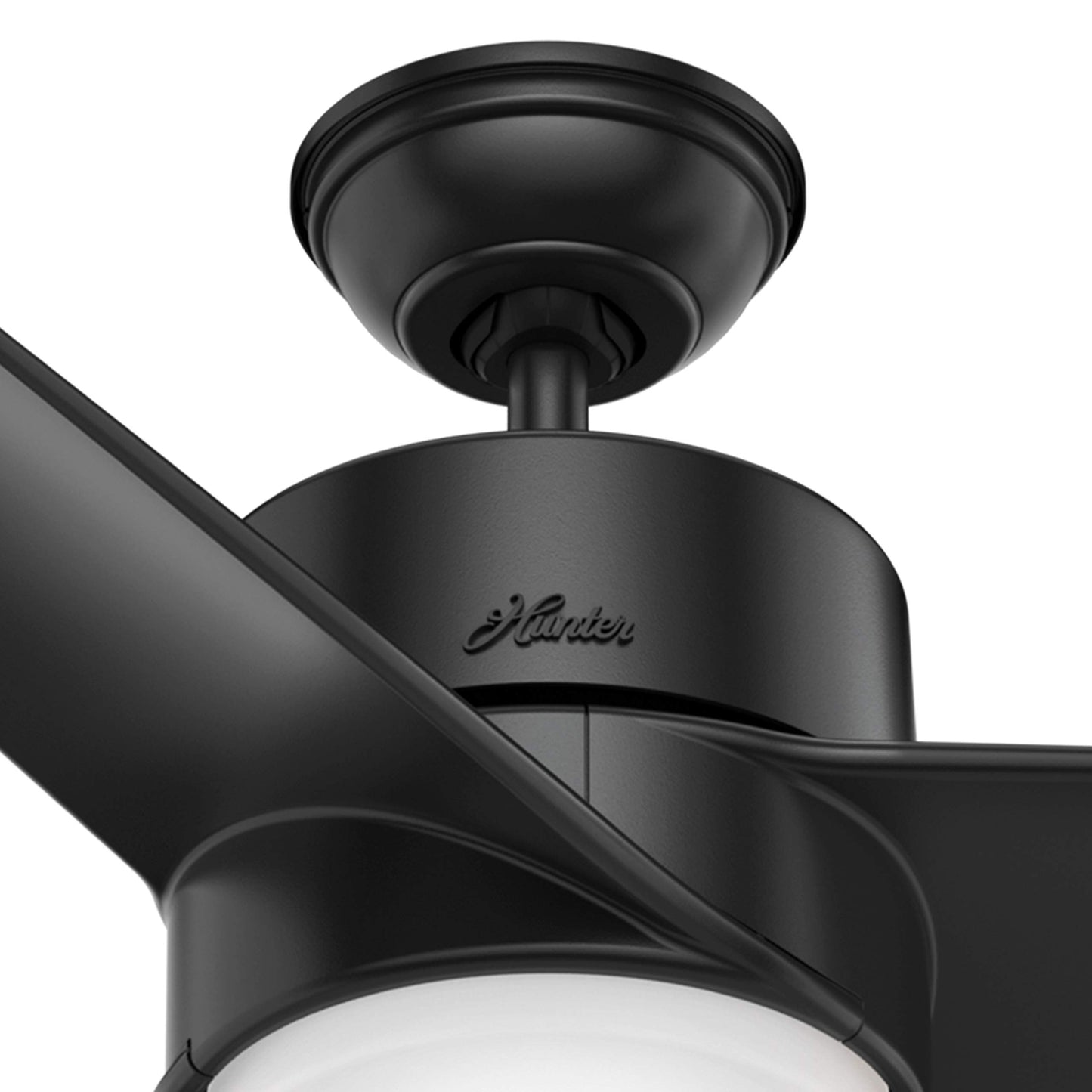 Hunter Fan 54 in. Contemporary Matte Black Indoor/Outdoor Ceiling Fan with Light Kit (Renewed)