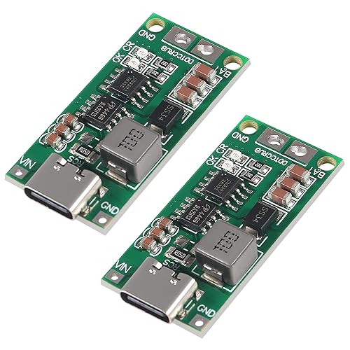 ACEIRMC 2pcs Type-C USB 2S 2A Boost Converter 8.4V 12.6V 16.8V Step-Up Power Module LiPo Polymer Lithium Battery Charging Protection Board