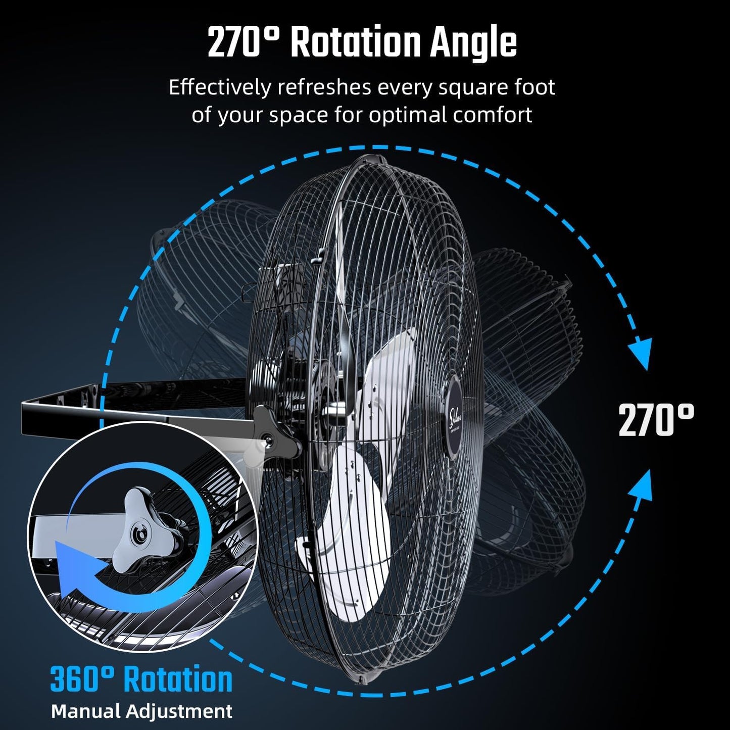 Simple Deluxe 18 Inch Industrial Wall Mount Fan, Max 4200 CFM 3 Speed Commercial Ventilation Metal Fan for Warehouse, Greenhouse, Workshop, Patio