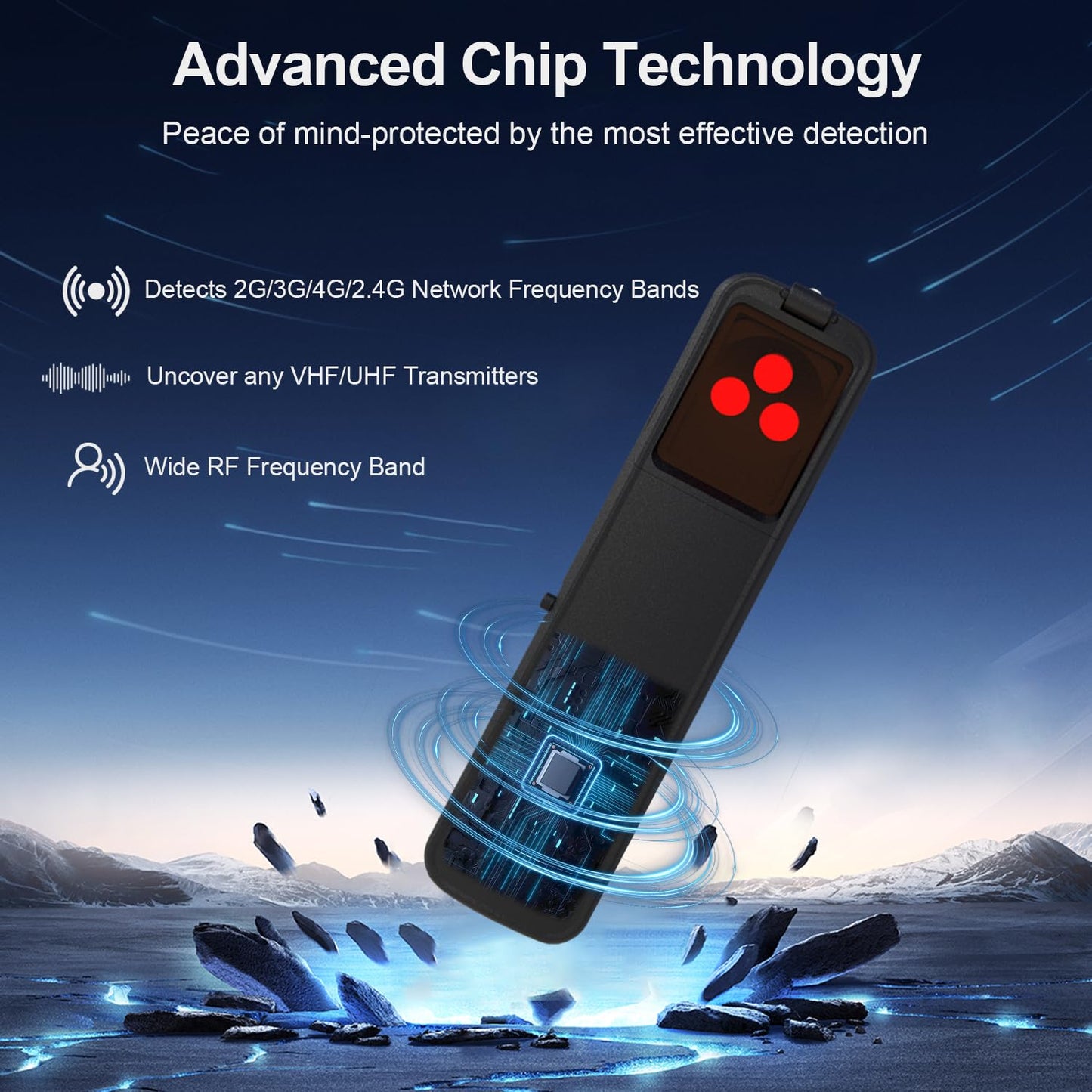 ZHENHAN Hidden Camera Detector, Anti Spy Detector, Bug Detectors,GPS Tracker Detector, Portable Bug Detector?RF Signal Finder, Hotels, Travel, Home