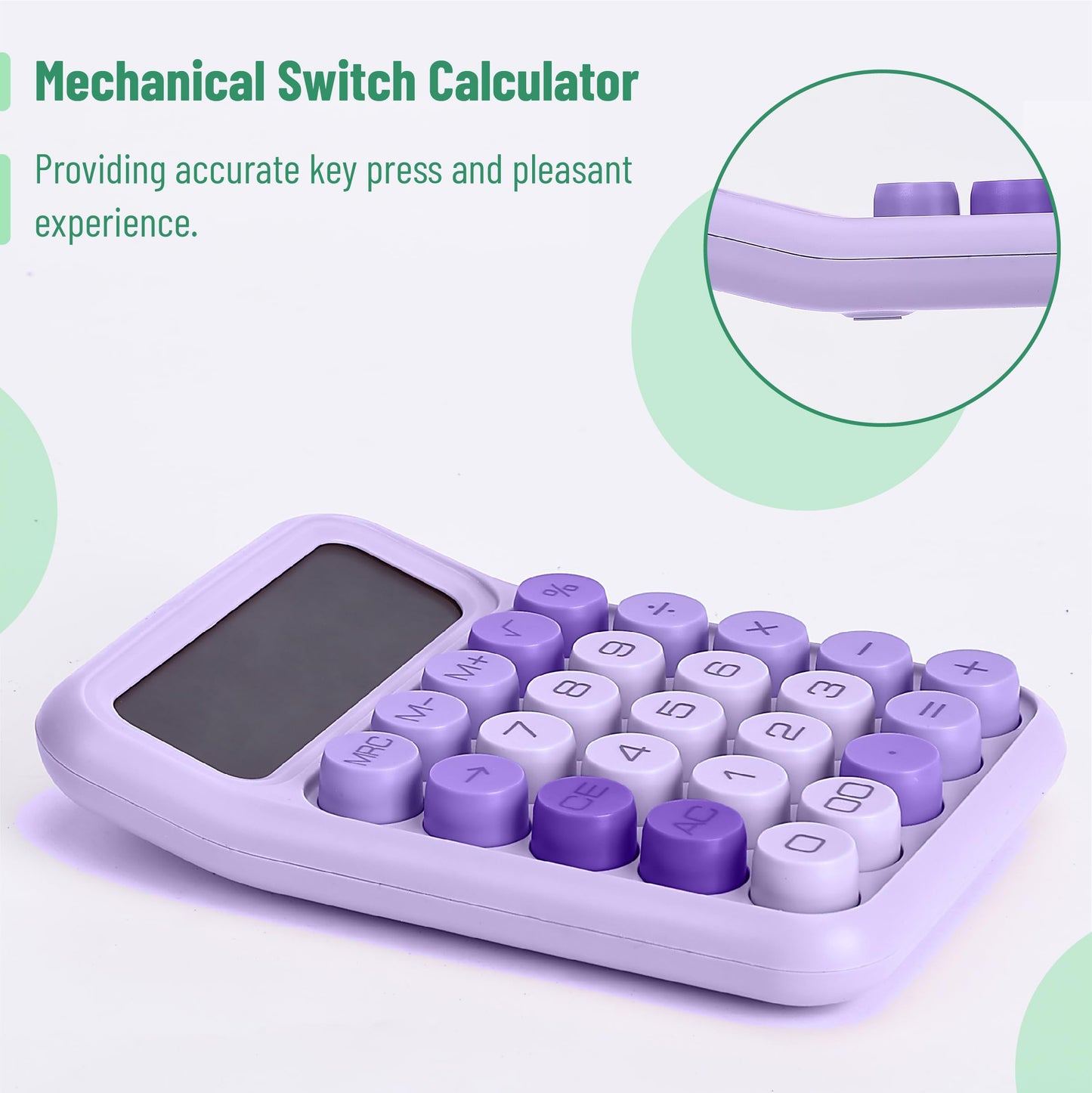 Mr. Pen- Mechanical Switch Calculator, 12 Digit Large LCD Display