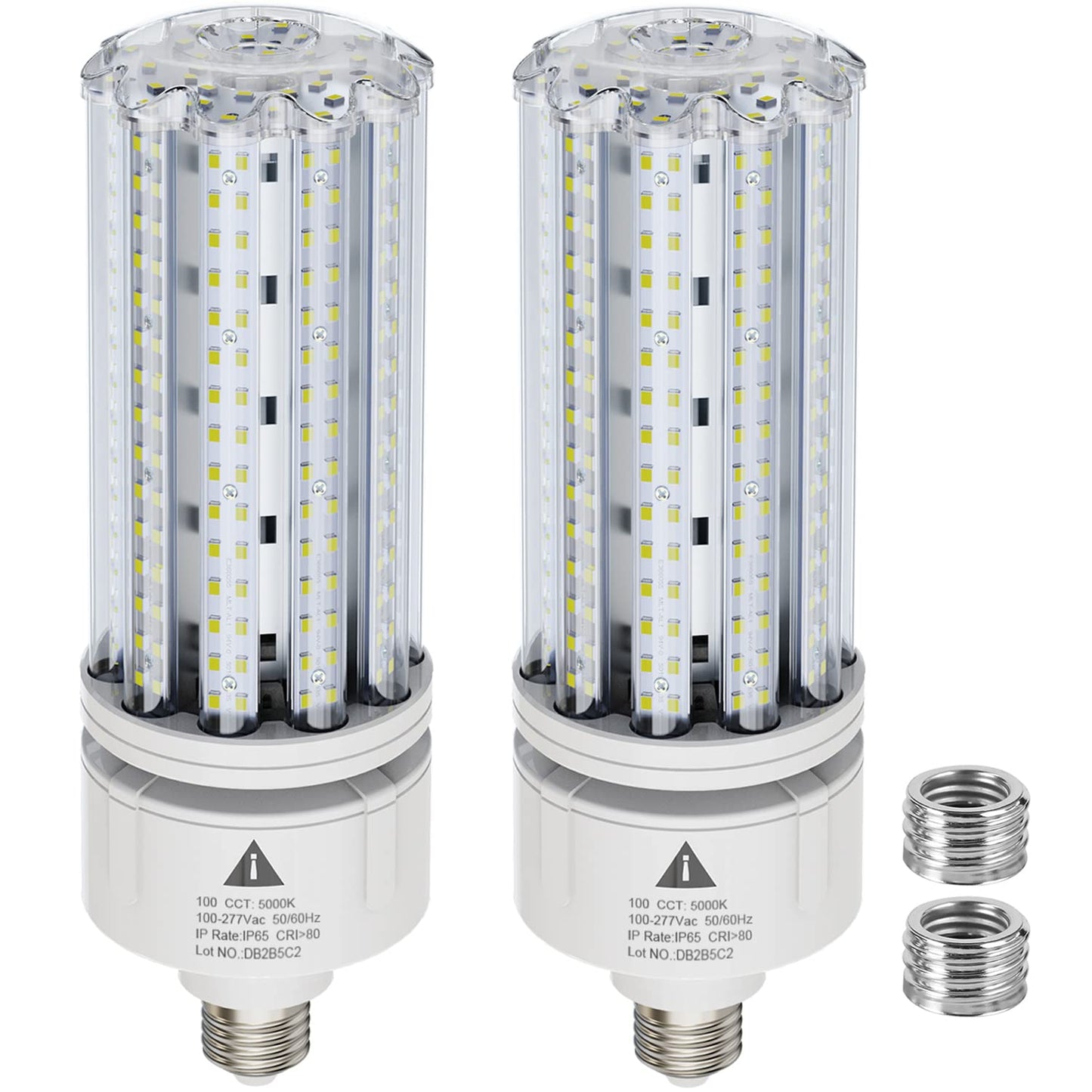 2 Pack 100W LED Corn Light Bulb 5000K Daylight 15000 Lumens Super Bright, E26/E39 Base Led Corn Bulbs Replace Metal Halide HID CFL for Outdoor