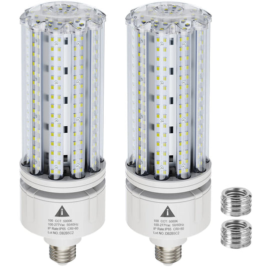 2 Pack 100W LED Corn Light Bulb 5000K Daylight 15000 Lumens Super Bright, E26/E39 Base Led Corn Bulbs Replace Metal Halide HID CFL for Outdoor