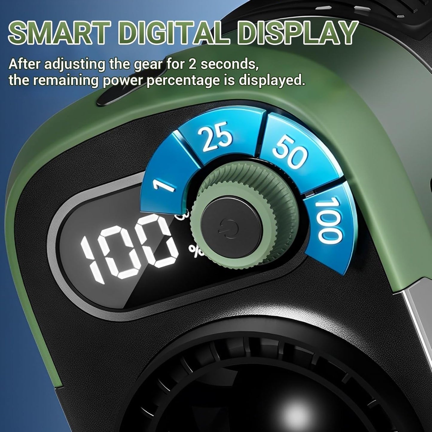 bamOYObu Portable Waist Clip Fan, Wearable Belt Personal Fan with 100 Levels Speeds, 13500 RPM Strong Airflow, AI energy-saving battery 6-24H Cooling