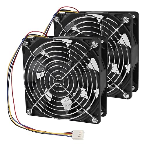 2Pack 12038 120mm x 38mm PWM Computer PC Case Fan 12V 4pin 5300rpm High Airflow Duall Ball DC Brushless Cooling Fan PC Computer CPU Case Miner Exhaust