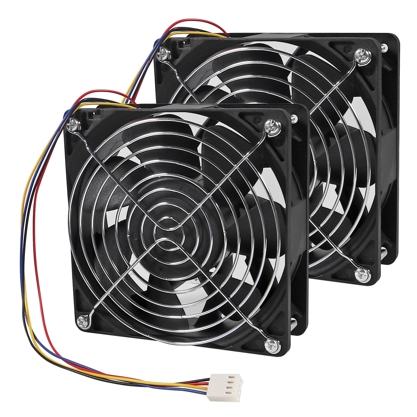 2Pack 12038 120mm x 38mm PWM Computer PC Case Fan 12V 4pin 5300rpm High Airflow Duall Ball DC Brushless Cooling Fan PC Computer CPU Case Miner Exhaust