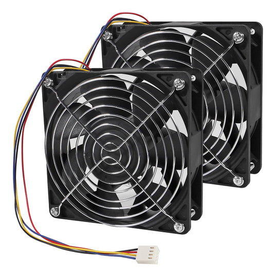 2Pack 12038 120mm x 38mm PWM Computer PC Case Fan 12V 4pin 5300rpm High Airflow Duall Ball DC Brushless Cooling Fan PC Computer CPU Case Miner Exhaust