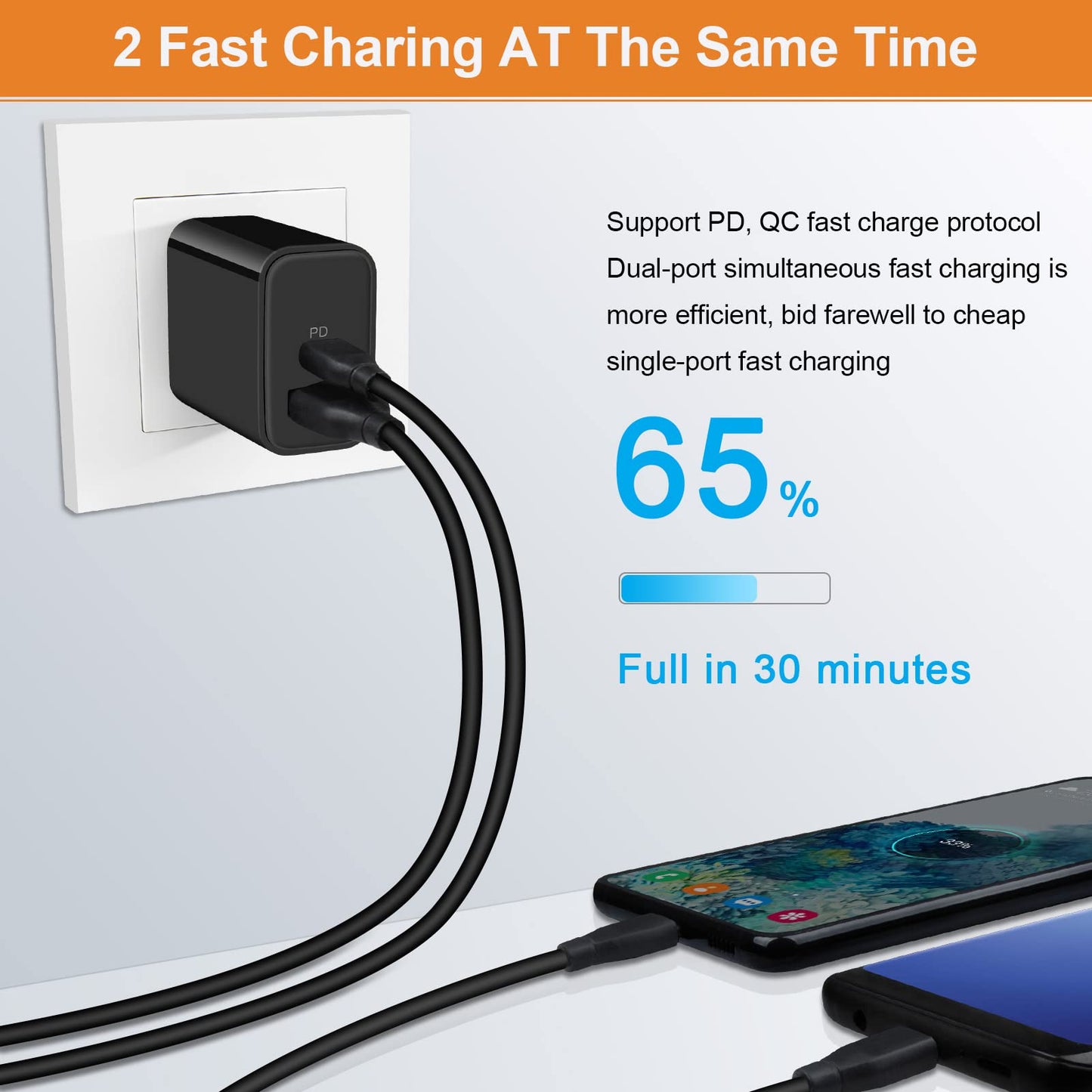 20W Android Charger USB Type C Charger Block Fast Charging for Samsung Galaxy A17/A16/A07/S25FE/S25 Ultra/S25 Plus/A36/A56/A26/A25/A35/A23/A54/S24