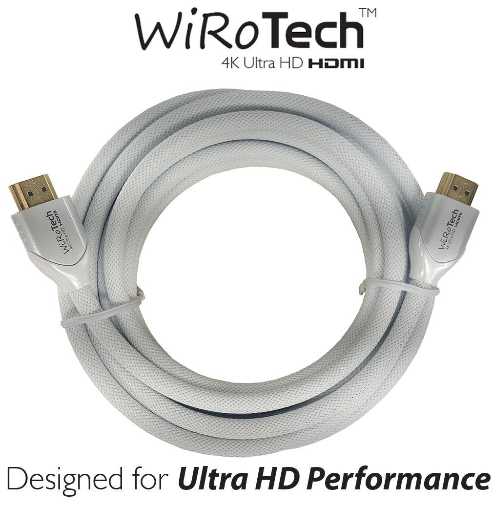 WiRoTech HDMI Cable 4K Ultra HD with Braided Cable, HDMI 2.0 18Gbps, Supports 4K 60Hz, Chroma 4 4 4, Dolby Vision, HDR10, ARC, HDCP2.2 (15 Feet