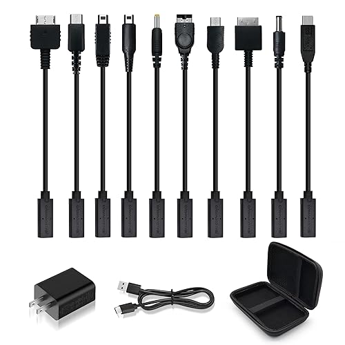 Retro Game Console Power Supply Kit - Multiple Interfaces, Free Conversion - Compatible with VITA1/VITA2/NDSL/Wii-U-pad/3DS/PSP/GBA SP/GBM/PSP GO/GB