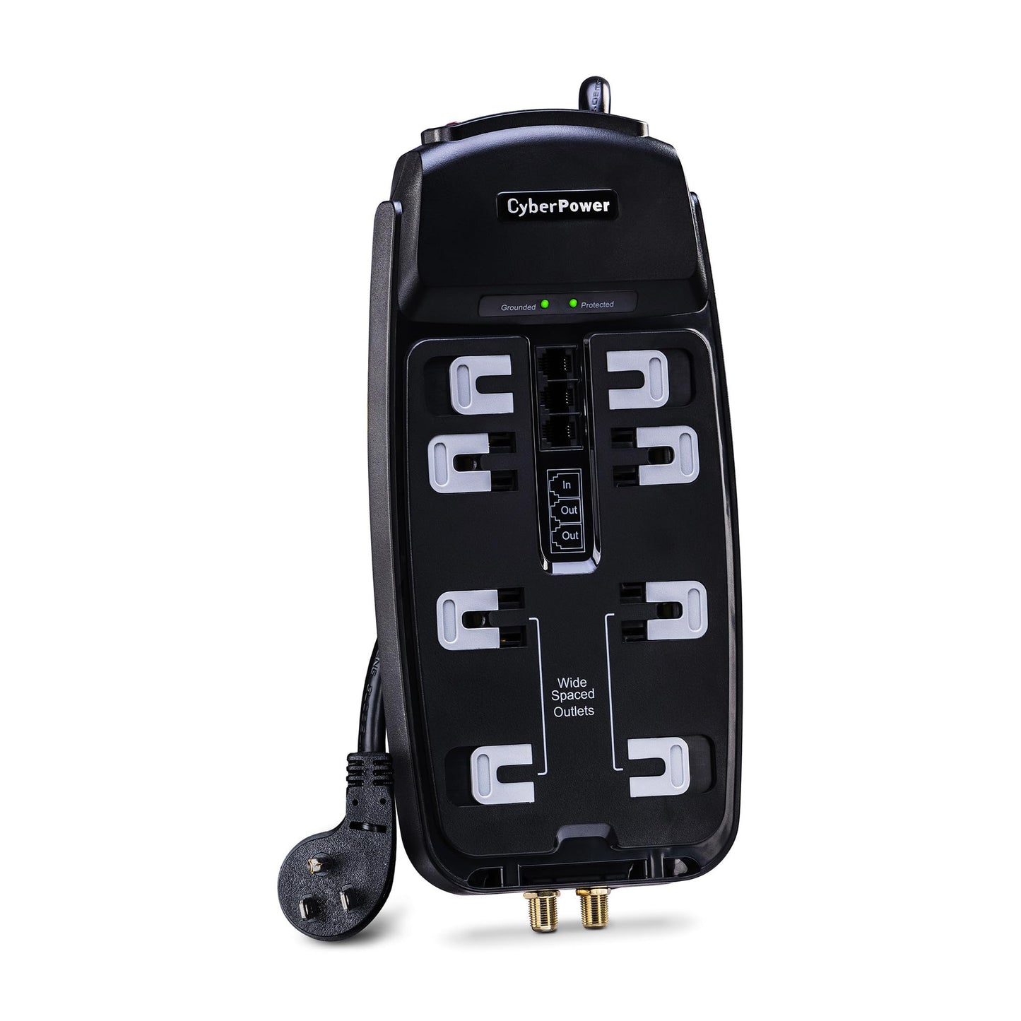 CyberPower CSHT808TC Home Theater Surge Protector, 2850J/125V, 8 Outlets, 8ft Power Cord