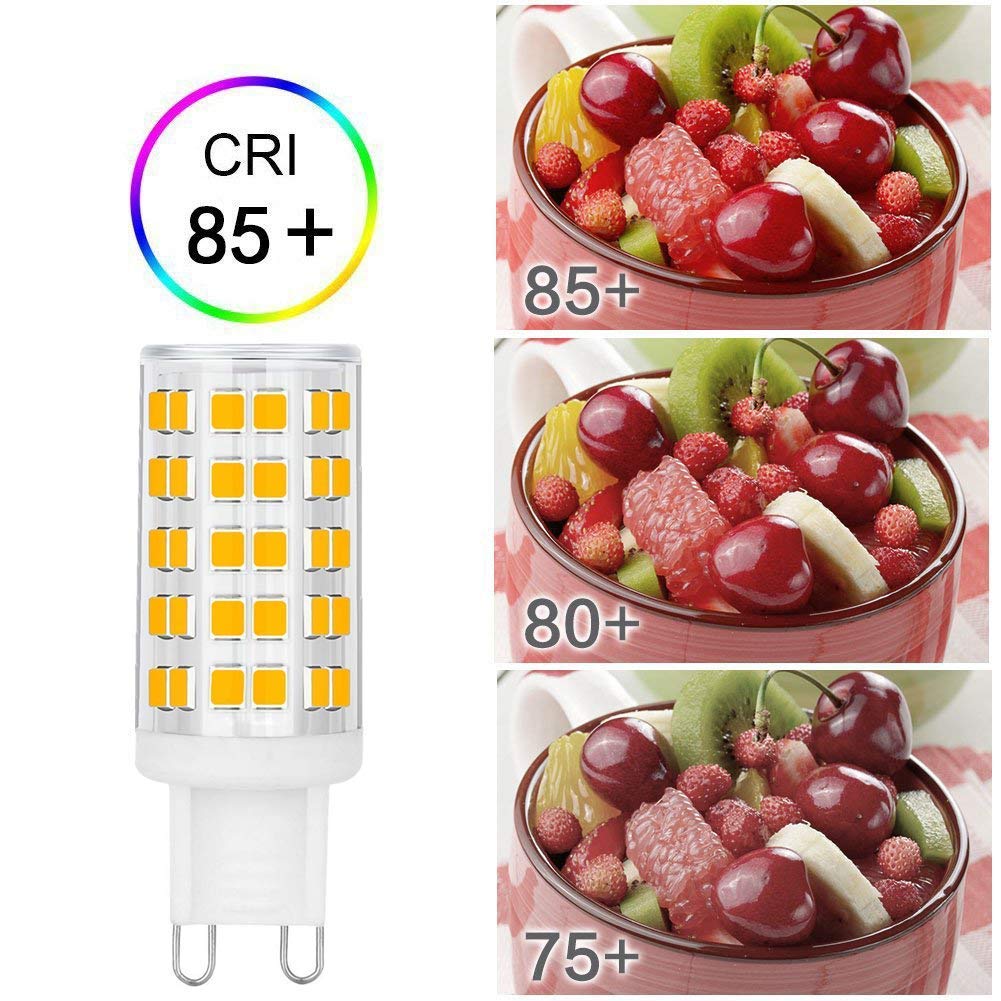 OHLGT G9 LED Bulbs Dimmable 6W (60W Halogen Bulb Equivalent), Warm White 3000K, 110V-130V, 500LM Bi Pin for Home Lighting, 6Packs
