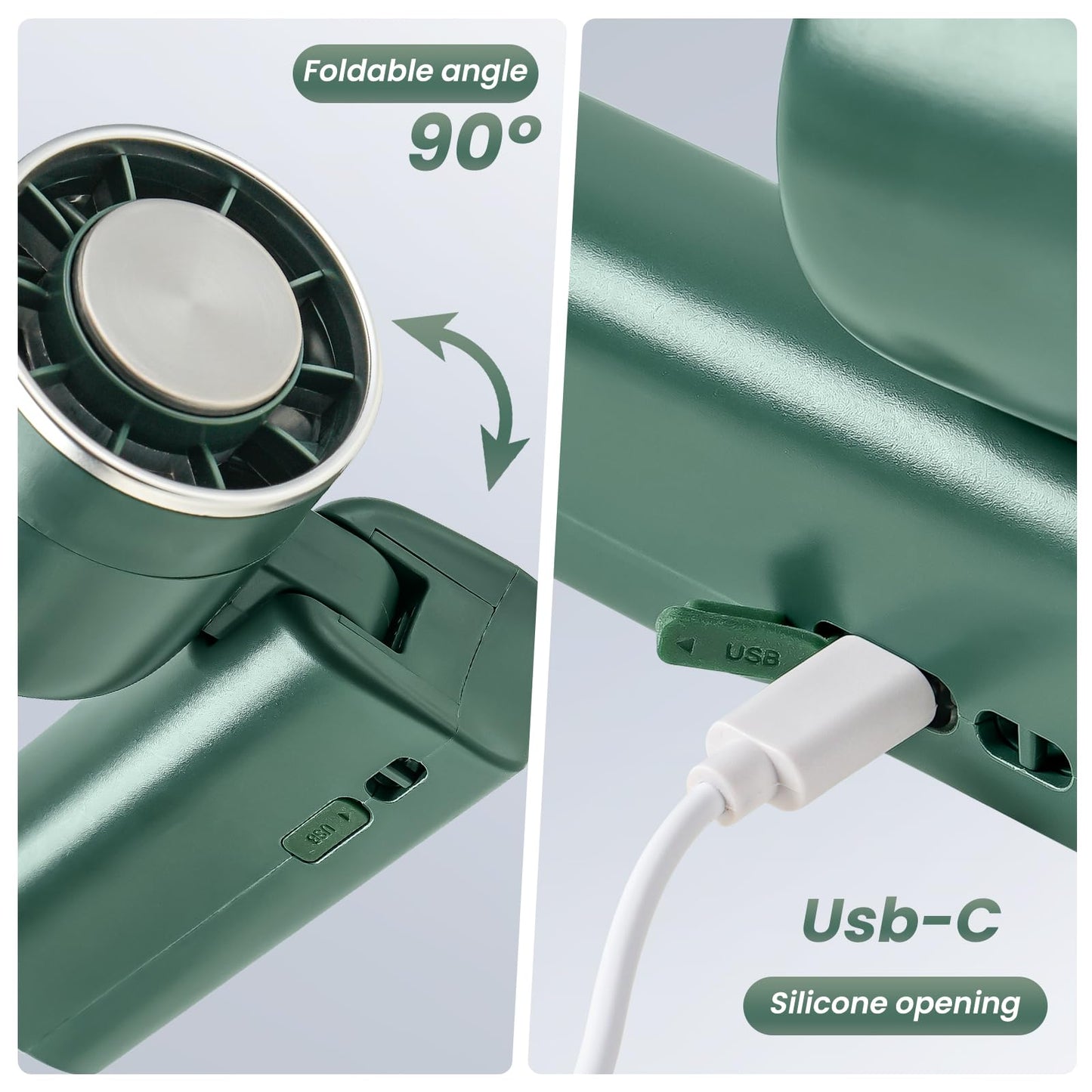 Sowmow Portable Handheld Fan with Cooling Plate, Foldable, Rechargeable